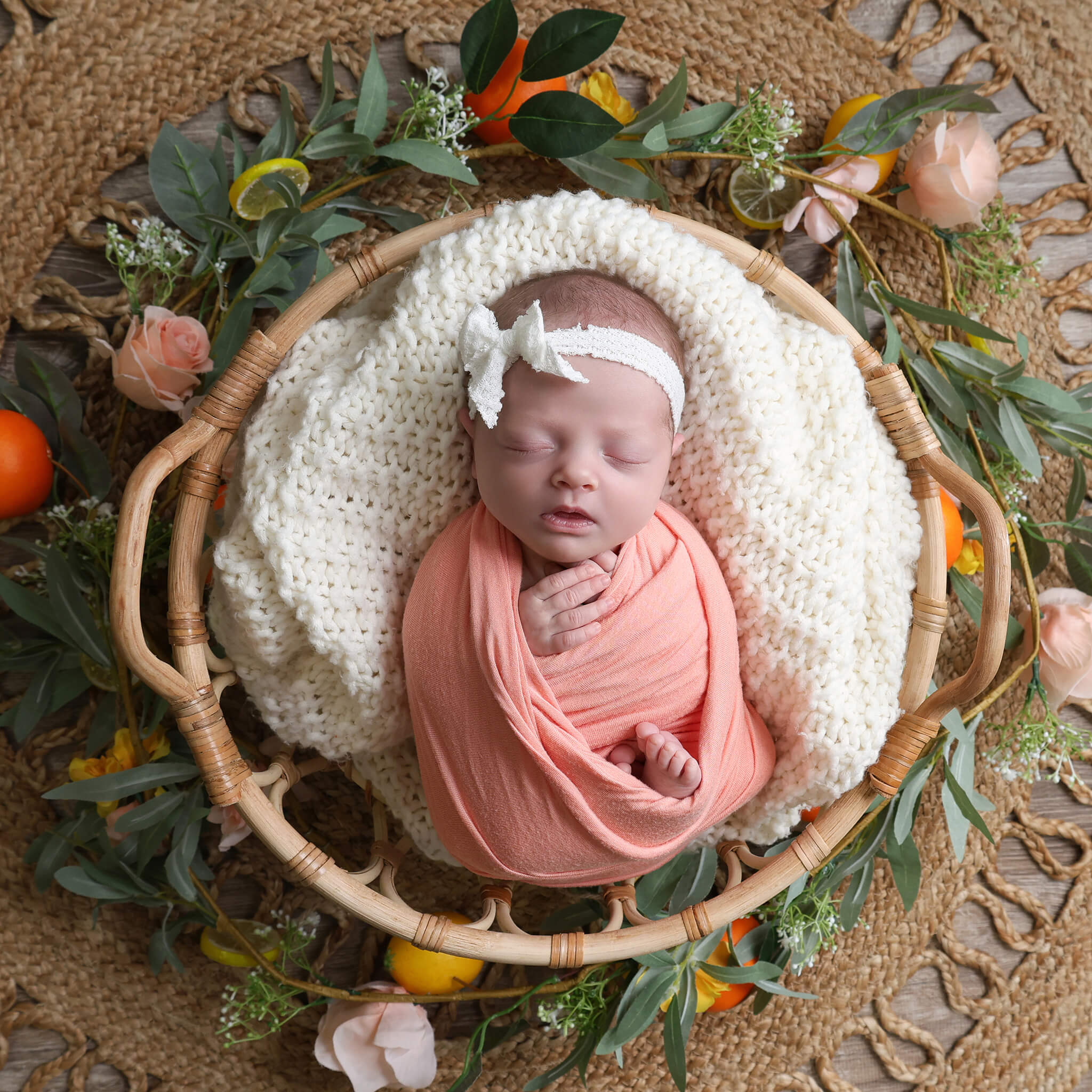 Wrapped newborn baby photographed in a Windsor CO newborn studio